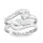 Personalized Together As One White Topaz Ring