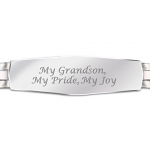 Personalized, Engraved Stainless Steel Bracelet For Grandson