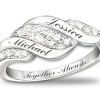 Cascade Of Love Diamond Ring With Engraved Names Cascade Of Love Diamond Ring With Engraved Names