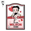 Betty Boop signe de bienvenue en bois personnalisé avec le nom Betty Boop signe de bienvenue en bois personnalisé avec le nom