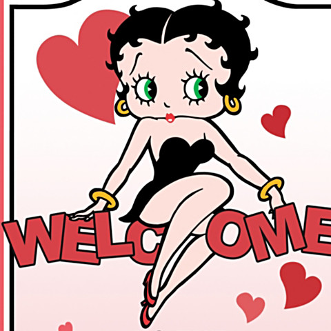 Betty Boop signe de bienvenue en bois personnalisé avec le nom Betty Boop signe de bienvenue en bois personnalisé avec le nom
