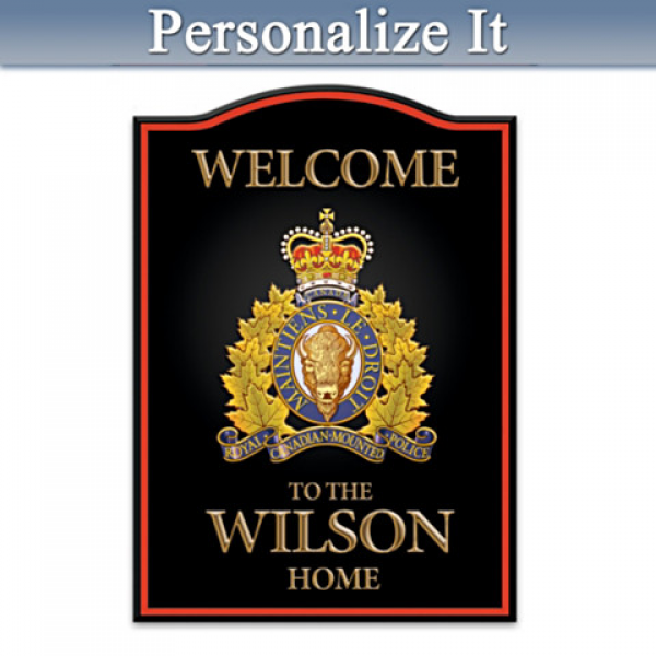 RCMP Personalized Welcome Sign: Choose Colour And Language