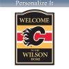 Calgary Flames Welcome Sign Personalized With Name Calgary Flames Welcome Sign Personalized With Name