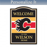 Calgary Flames Welcome Sign Personalized With Name