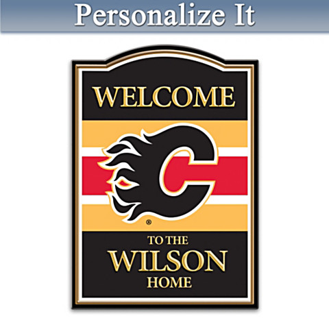 Calgary Flames Welcome Sign Personalized With Name Calgary Flames Welcome Sign Personalized With Name