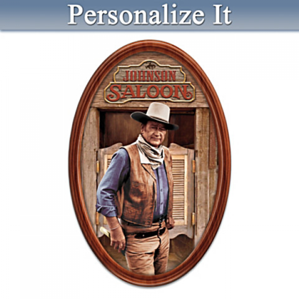 John Wayne Framed Plate Personalized With Your Family Name