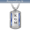 Fier de vous appeler fils monogrammé Dog tag pendentif collier Fier de vous appeler fils monogrammé Dog tag pendentif collier