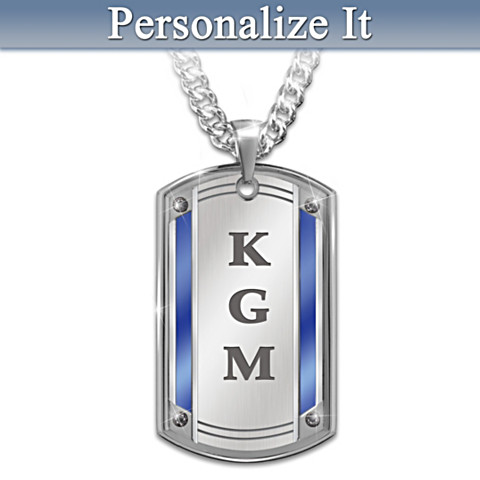 Fier de vous appeler fils monogrammé Dog tag pendentif collier Fier de vous appeler fils monogrammé Dog tag pendentif collier