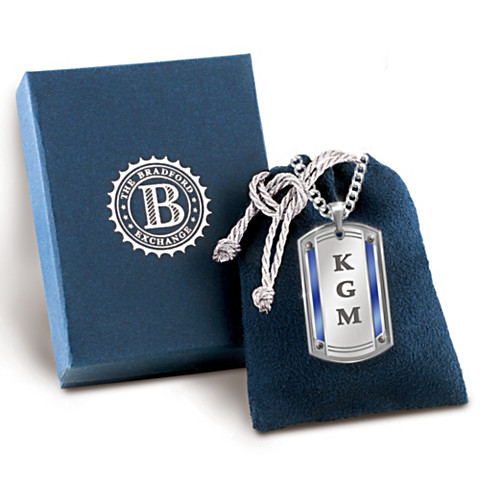Fier de vous appeler fils monogrammé Dog tag pendentif collier Fier de vous appeler fils monogrammé Dog tag pendentif collier
