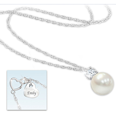 Precious Granddaughter Personalized Cultured Pearl Necklace Precious Granddaughter Personalized Cultured Pearl Necklace