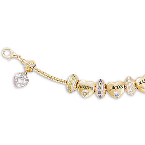 Pour toujours dans le cœur d’une mère Bracelet personnalisé Pour toujours dans le cœur d’une mère Bracelet personnalisé