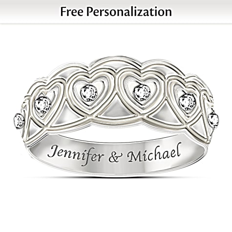 Hearts Full Of Diamonds Personalized Ring Hearts Full Of Diamonds Personalized Ring