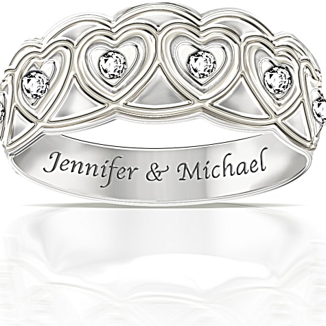 Hearts Full Of Diamonds Personalized Ring Hearts Full Of Diamonds Personalized Ring