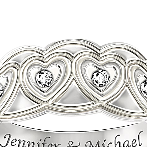 Hearts Full Of Diamonds Personalized Ring Hearts Full Of Diamonds Personalized Ring