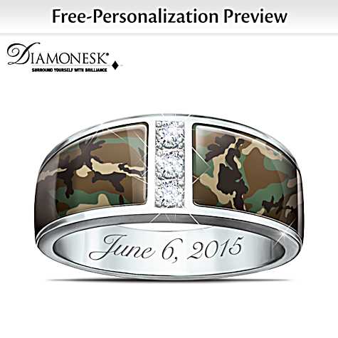 Bague de mariage personnalisée Camo Bague de mariage personnalisée Camo
