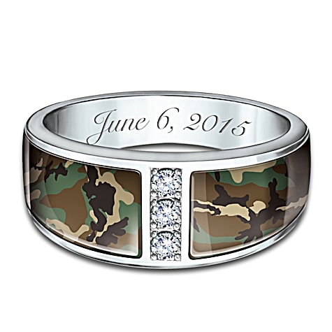Bague de mariage personnalisée Camo Bague de mariage personnalisée Camo