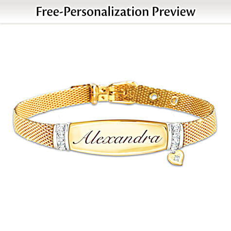 7-Diamond Love For My Daughter Personalized Bracelet 7-Diamond Love For My Daughter Personalized Bracelet