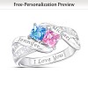 Birthstone Together Cheek To Cheek Personalized Ring Birthstone Together Cheek To Cheek Personalized Ring