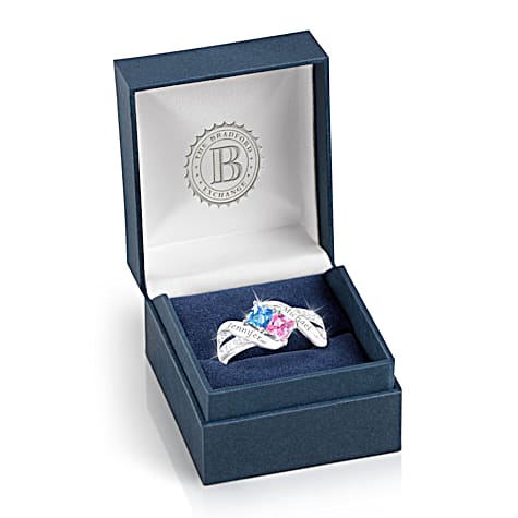 Birthstone Together Cheek To Cheek Personalized Ring Birthstone Together Cheek To Cheek Personalized Ring