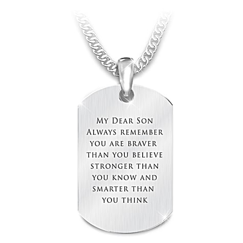 The Strength Of My Son Personalized Pendant Necklace The Strength Of My Son Personalized Pendant Necklace