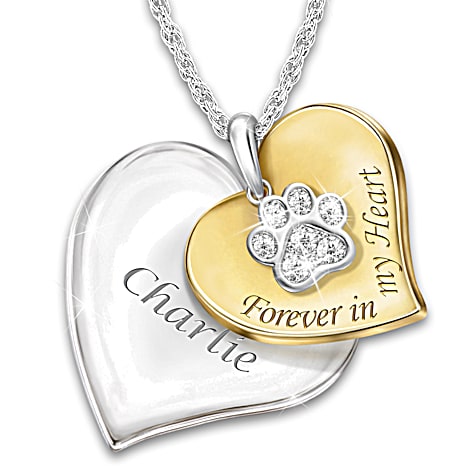 Pet Remembrance Forever In My Heart Personalized Necklace Pet Remembrance Forever In My Heart Personalized Necklace