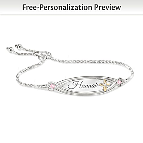 1 Diamond Granddaughter God Bless You Personalized Bracelet 1 Diamond Granddaughter God Bless You Personalized Bracelet