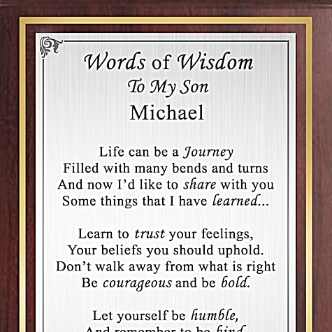 Fils Paroles De Sagesse Personnalisé Décoration Murale Fils Paroles De Sagesse Personnalisé Décoration Murale