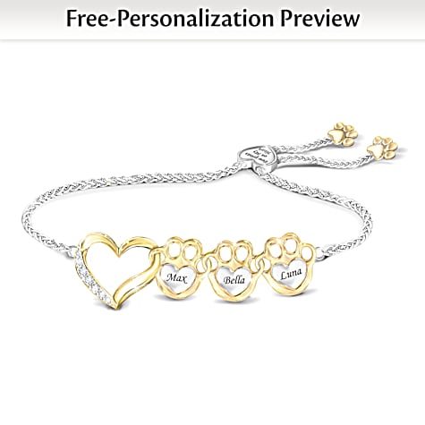 Paw Prints On My Heart Personalized Bracelet Paw Prints On My Heart Personalized Bracelet