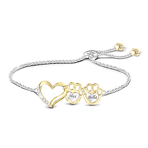 Paw Prints On My Heart Personalized Bracelet Paw Prints On My Heart Personalized Bracelet