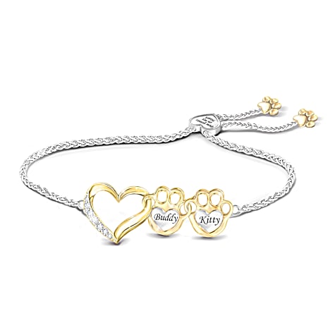 Paw Prints On My Heart Personalized Bracelet Paw Prints On My Heart Personalized Bracelet