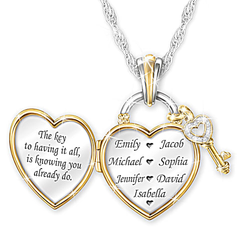 Key To Happiness Personalized Pendant Necklace Key To Happiness Personalized Pendant Necklace