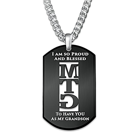 I Love You My Grandson Personalized Diamond Pendant Necklace I Love You My Grandson Personalized Diamond Pendant Necklace