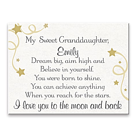 Dream Big Granddaughter Personalized Necklace Dream Big Granddaughter Personalized Necklace