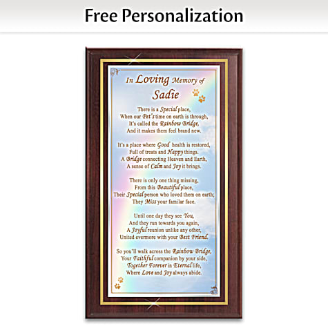 Rainbow Bridge Personalized Wall Decor Rainbow Bridge Personalized Wall Decor