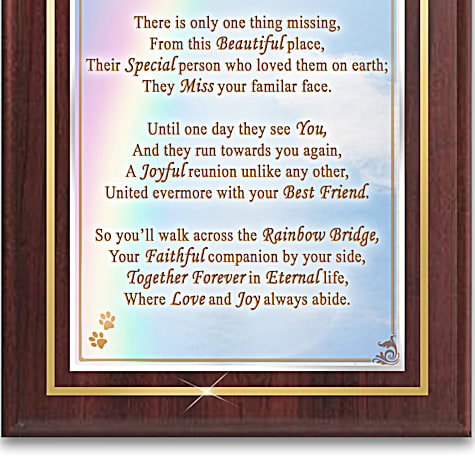 Rainbow Bridge Personalized Wall Decor Rainbow Bridge Personalized Wall Decor