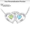Birthstone Heart To Heart Personalized Pendant Necklace Birthstone Heart To Heart Personalized Pendant Necklace