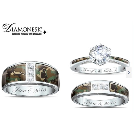 Bague de mariage personnalisée Camo Bague de mariage personnalisée Camo