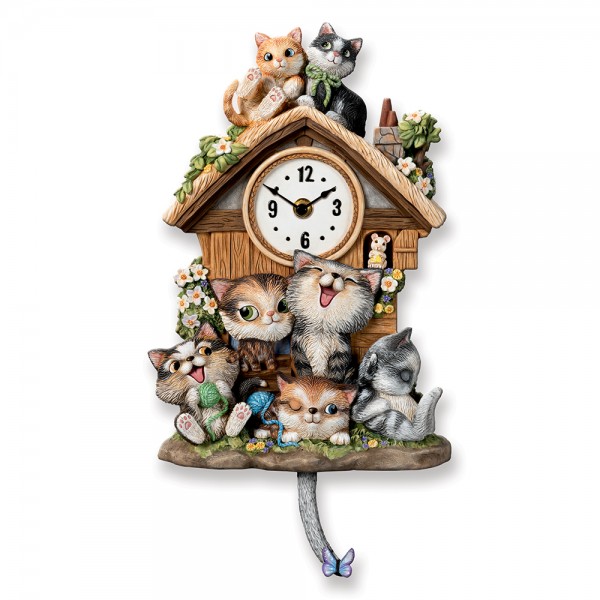 Frolicking Felines Clock