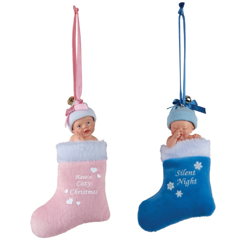Ornements de bébé roses et bleus Ornements de bébé roses et bleus