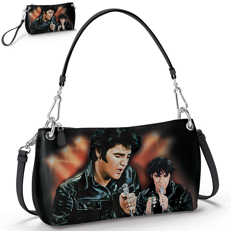 other artist available NEW BLACK  " ELVIS PRESLEY  " IMAGE  PICTURE  PURSE