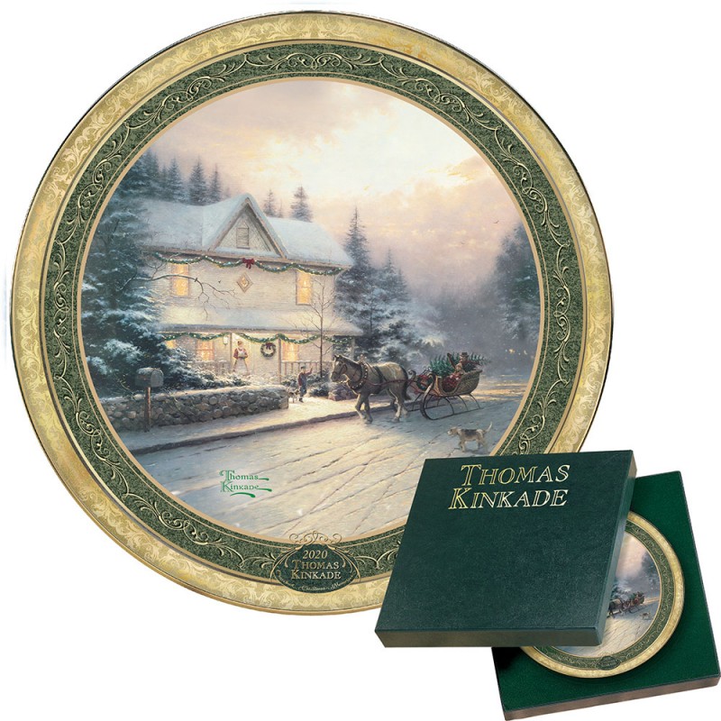 Details about   Thomas Kinkade Cherished Christmas Memories Plates 2000 2002 or 2003 Choice 