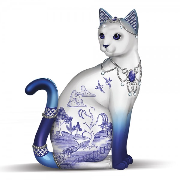Sparkling Blue Willow Cat