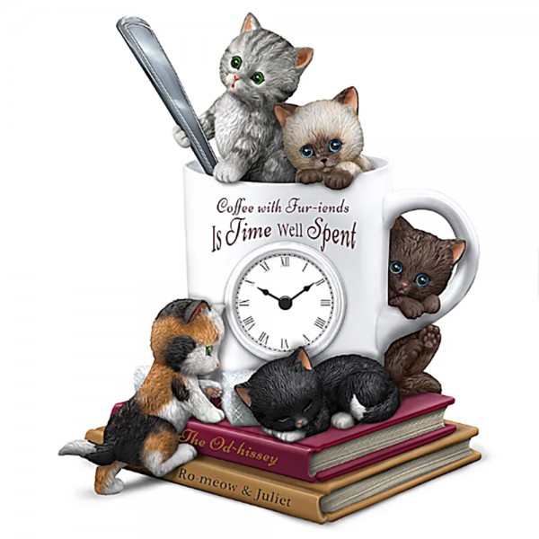 Coffee With Fur-iends Clock